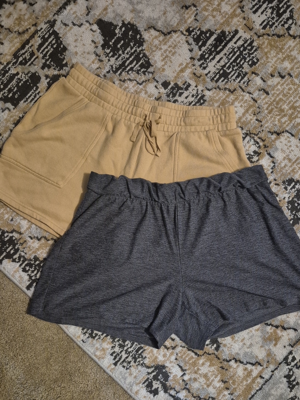 Z Supply Athletic Shorts Duo — Charcoal Heather & Tan
